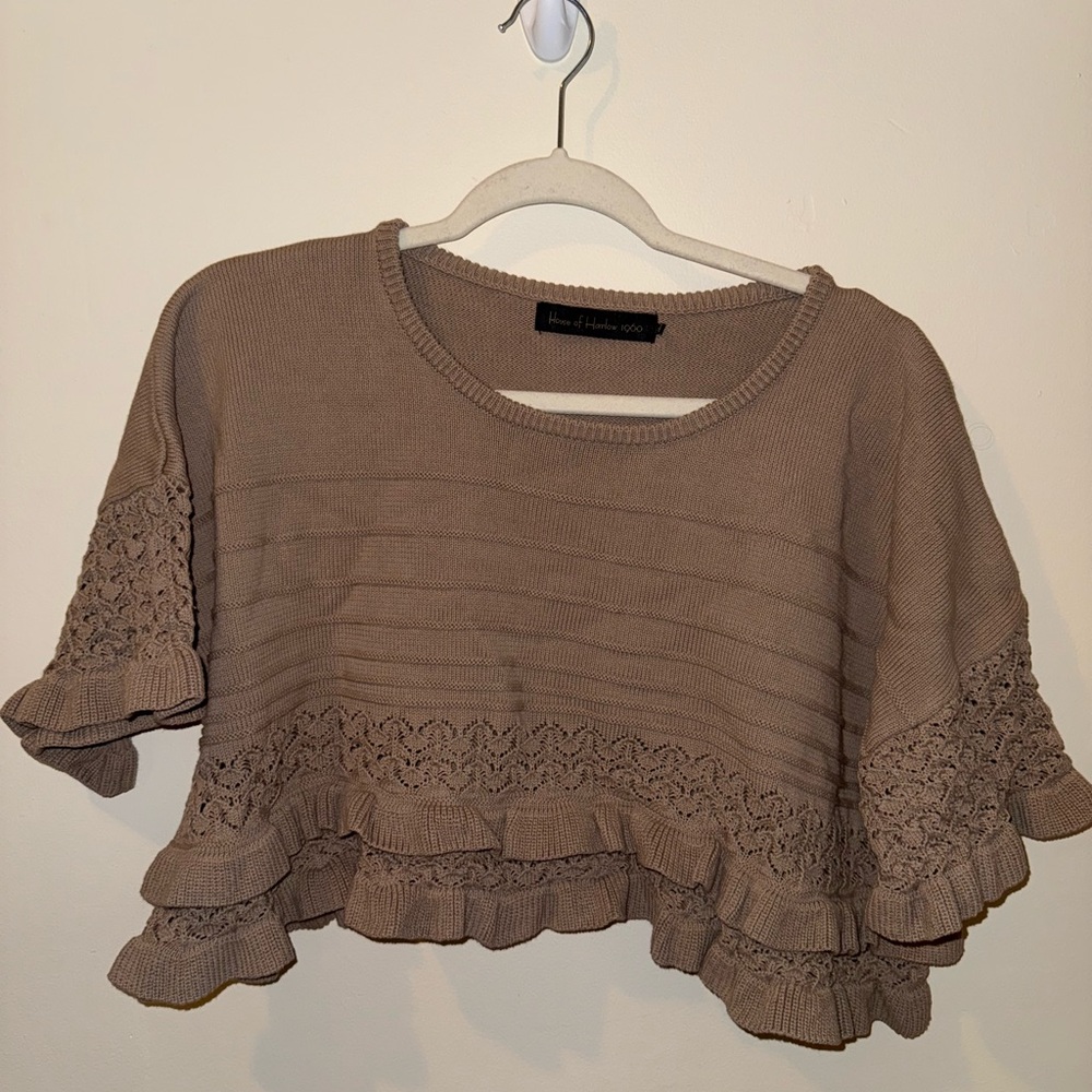 House of Harlow 1960 Tan Knit Top
